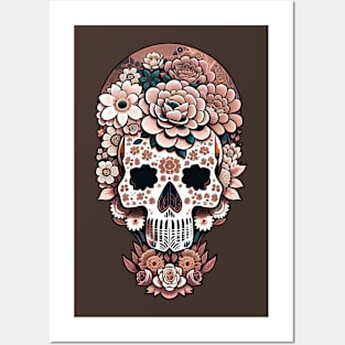 Skull Flower Posters and Art